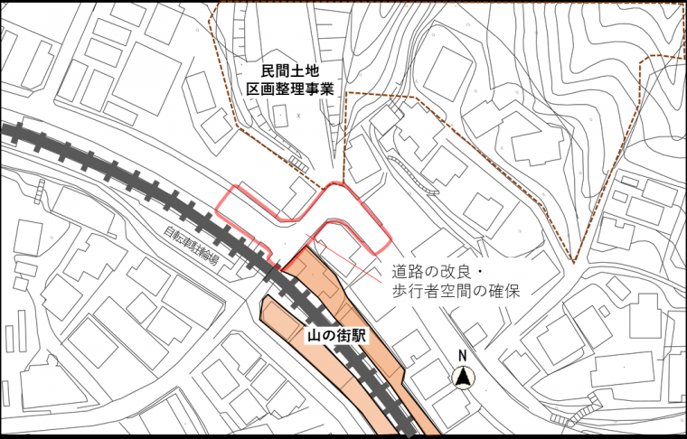 山の街駅現況図