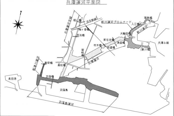 兵庫運河の平面図